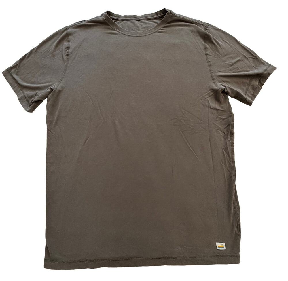 Vuori Men's Tuvalu Tee Logo Green Brown Shirt L Performance Athleisure
